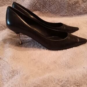 ALDO Black Pumps with Silver Heels EUC Size 8.5
